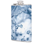 Fijne druppels lichtblauw water heupfles (Links)