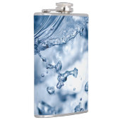 Fijne druppels lichtblauw water heupfles (Rechts)