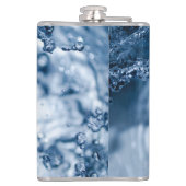 Fijne druppels lichtblauw water heupfles (Achterkant)
