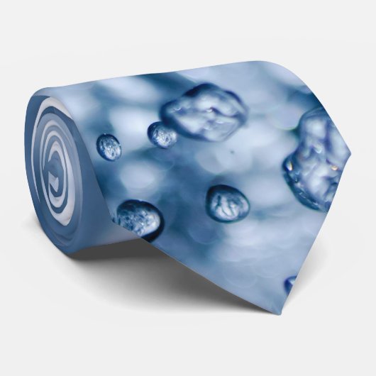Fijne druppels lichtblauw water stropdas (Opgerold)