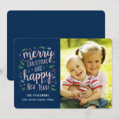 Fijne Editable Color Holiday-fotokaarten Feestdagenkaart (Voorkant / Achterkant)