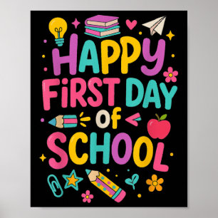 Fijne Eerste Dag Op School Leraar Leerling Terug N Poster