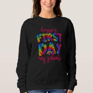 Fijne Eerste Dag Op School Mooie Tie Dye Terug Naa Trui
