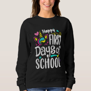 Fijne Eerste Dag Op School Schattige Eenhoorn Teru Trui