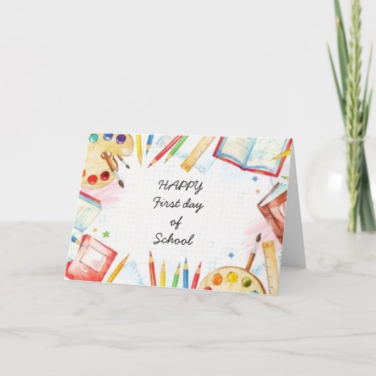 Fijne eerste dag schoolkaart kaart (Voorkant)