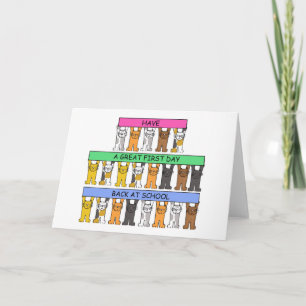 Fijne eerste dag terug op school Cartoon Kaart