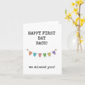 Fijne eerste dag terug, we hebben je gemist, Kaart (Gele Bloem)