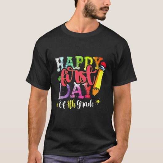 Fijne eerste dag van de 4e gradgierkleurstof terug t-shirt (Voorkant)