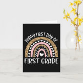 Fijne eerste dag van de 4e klas leraar terug naar kaart (Gele Bloem)