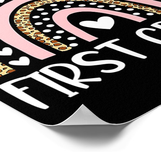 Fijne eerste dag van de 4e klas leraar terug naar  poster (Hoek)