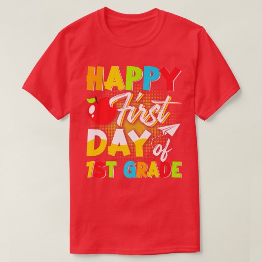 Fijne eerste dag van de eerste graad terug naar de t-shirt (Design voorkant)