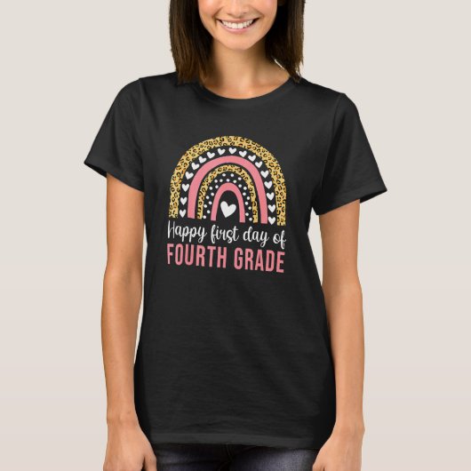 Fijne eerste dag van de Hallo vierde klas Boho T-shirt (Voorkant)