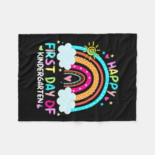 Fijne eerste dag van de kinderopvang naar school fleece deken (Voorkant (Horizontaal))