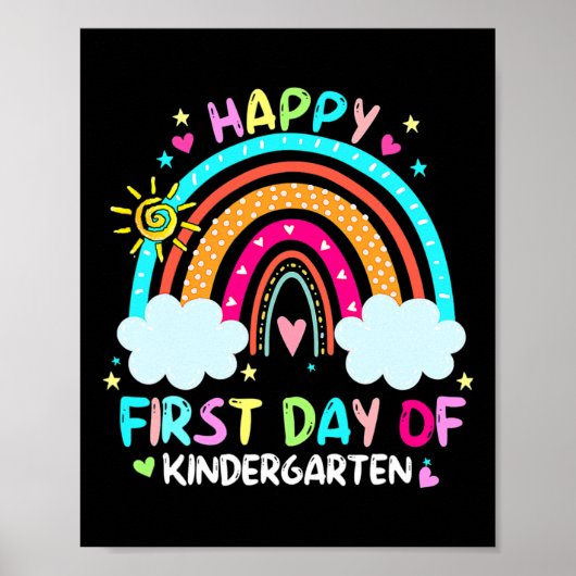 Fijne eerste dag van de kinderopvang naar school poster (Voorkant)