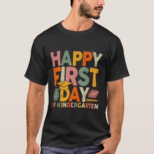 Fijne eerste dag van de kinderopvang naar school t-shirt (Voorkant)