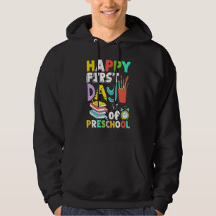 Fijne eerste dag van de kleuterschool jongens jong hoodie