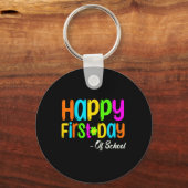 Fijne eerste dag van de leerkracht terug naar scho sleutelhanger (Achterkant)