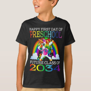 Fijne eerste dag van de preschoolse toekomst van 2 t-shirt