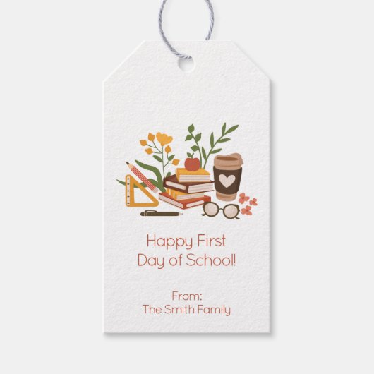 Fijne Eerste Dag van de School Cadeaulabel (Voorkant)