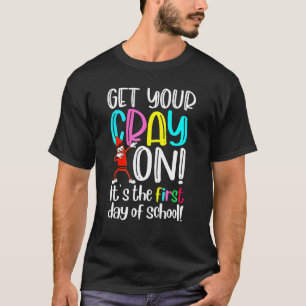 Fijne eerste dag van de school haal je kraak op de t-shirt