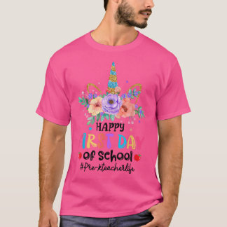 Fijne eerste dag van de school Magische Unicorn Pr T-shirt