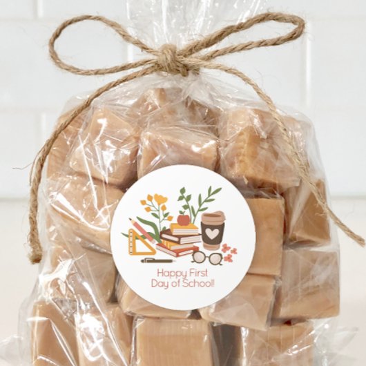 Fijne Eerste Dag van de School Ronde Sticker