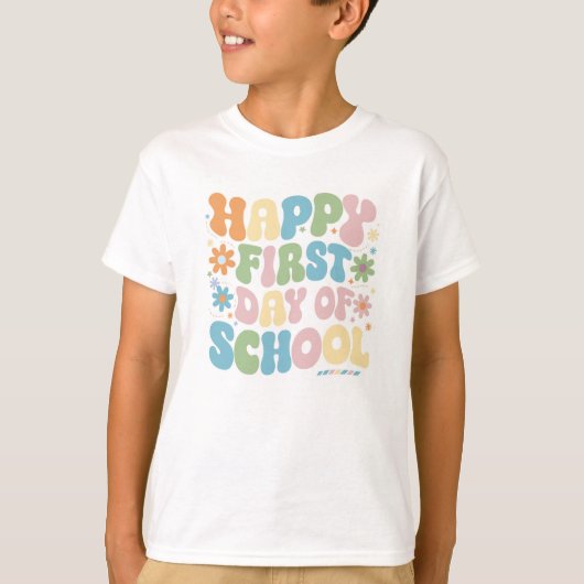 Fijne Eerste Dag van de School T-shirt (Voorkant)
