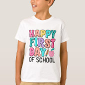 Fijne Eerste Dag van de School T-shirt (Voorkant)