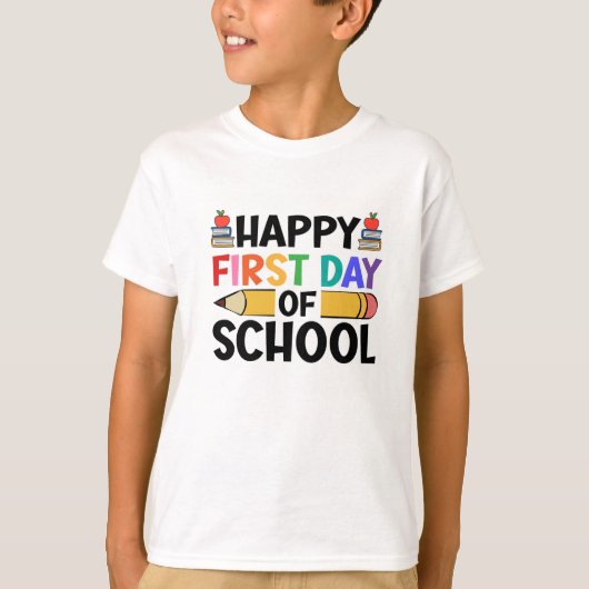 Fijne Eerste Dag van de School T-shirt (Voorkant)