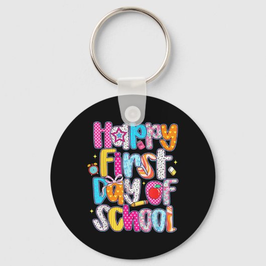 Fijne eerste dag van de school terug naar school l sleutelhanger (Voorkant)