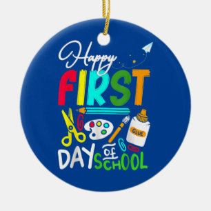 Fijne eerste dag van de School voor jongens, meisj Keramisch Ornament