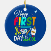 Fijne eerste dag van de School voor jongens, meisj Keramisch Ornament (Achterkant)