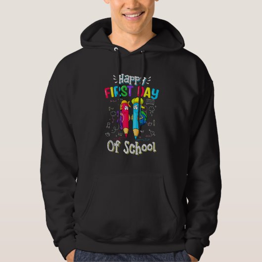 Fijne eerste dag van de schoolgaande Mannen Vrouwe Hoodie (Voorkant)