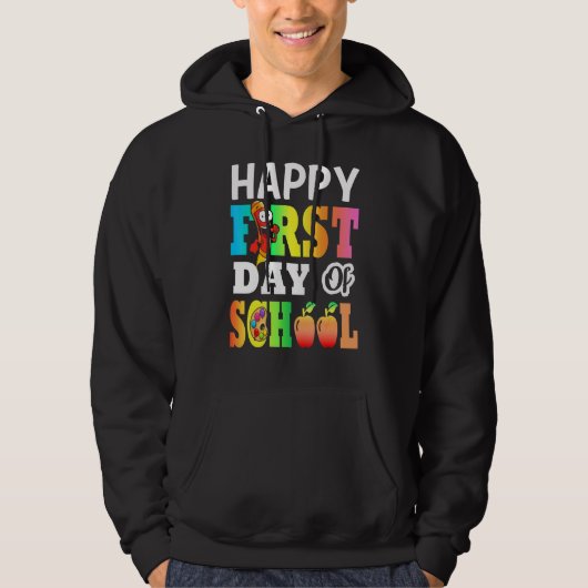 Fijne eerste dag van de schoolgaande Mannen Vrouwe Hoodie (Voorkant)