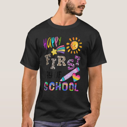 Fijne eerste dag van de schoolklank voor de leerli t-shirt (Voorkant)