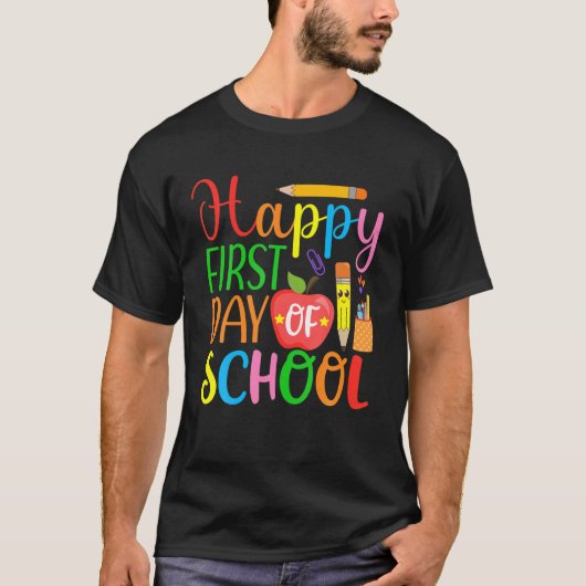 Fijne eerste dag van de schoolleraar en de student t-shirt (Voorkant)