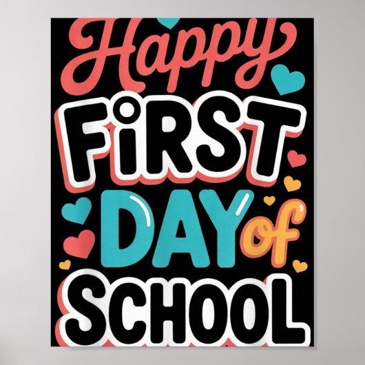 Fijne eerste dag van de schoolleraar student poster (Voorkant)