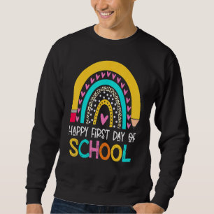 Fijne eerste dag van de schoolregenboog terug naar trui