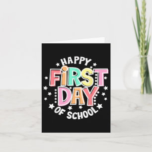 Fijne eerste dag van de schoolretro Groovy terug n Kaart