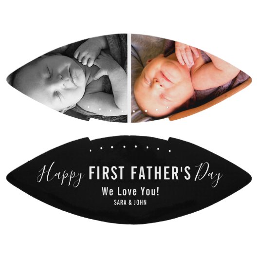 Fijne Eerste Dag van de Vader Zwarte 2 Fotonaam American Football (Panelen)