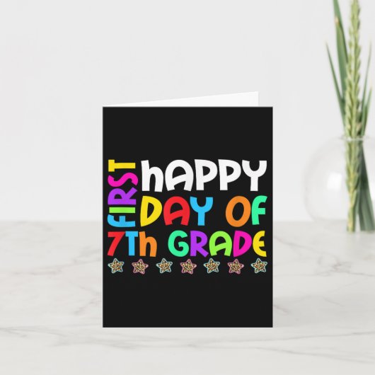 Fijne eerste dag van de zevende graad terug naar d kaart (Voorkant)