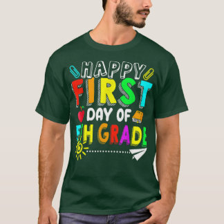 Fijne eerste dag van groep 7 leuke terug naar scho t-shirt