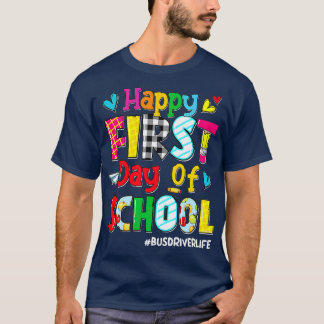 Fijne eerste dag van het leven van de schoolbus-ch t-shirt
