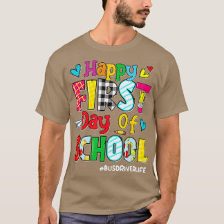 Fijne eerste dag van het leven van de schoolbus-ch t-shirt