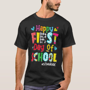 Fijne Eerste Dag Van School 5e Klas Leraar Terug T T-shirt