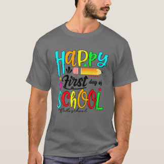Fijne eerste dag van school Hallo schoolleraar Stu T-shirt