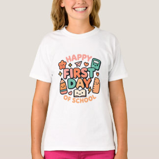 Fijne Eerste Dag van School – Mooie Kawaii Terug n T-shirt
