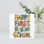 Fijne Eerste Dag Van School | Terug Naar School (Staand voorkant)