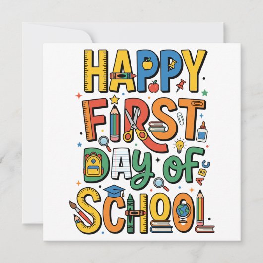 Fijne Eerste Dag Van School | Terug Naar School (Voorkant)
