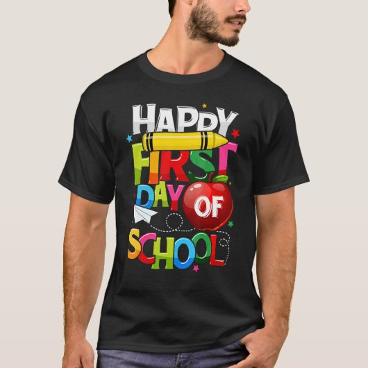 Fijne eerste dag van schoolleraar meisjes jongens  t-shirt (Voorkant)